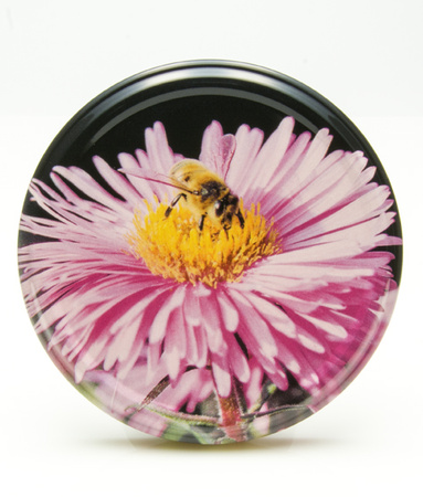 82 Twist Off Deckel Dekor Biene auf Blüte